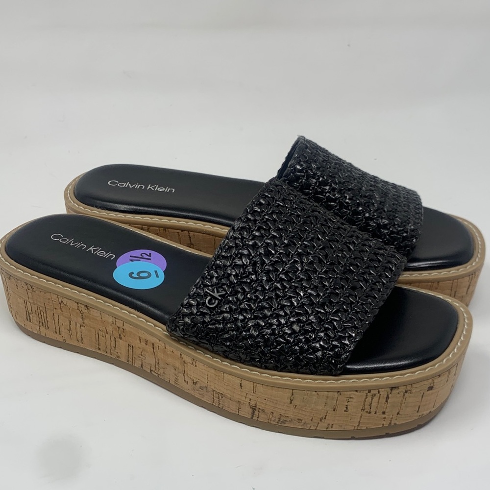 NEW Calvin klein keller Arzelia platform cork sole slide sandals 6.5